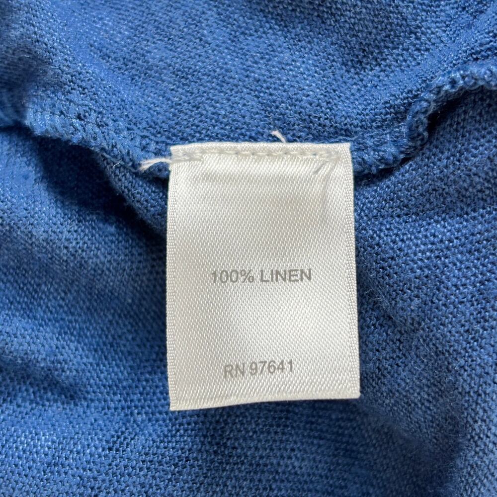 J. Jill Love Linen Sleeveless Twist Front Tank Top Blue Women's Small Petite - Picture 4 of 5